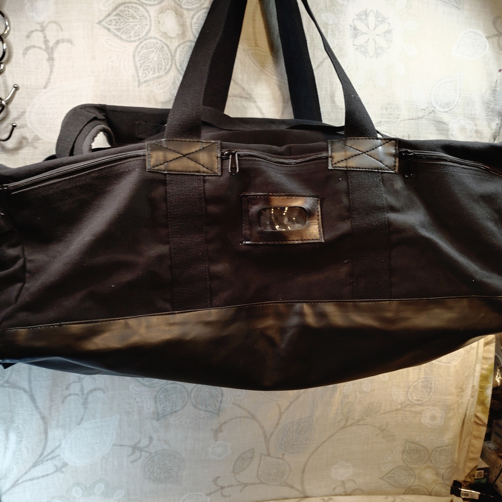 Sleek  Jumbo Black  Heavy Canvas Tactical Duffel/Backpack Bag for Men